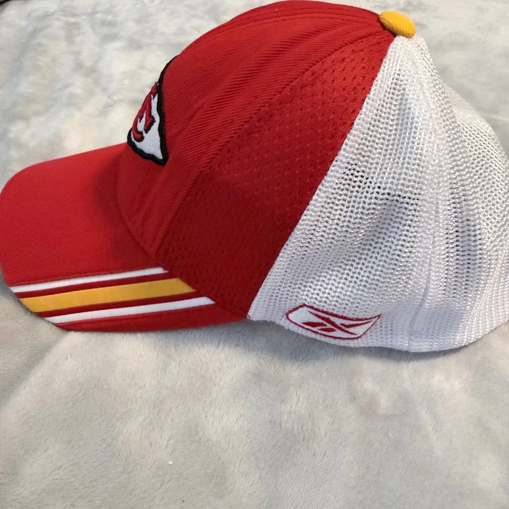 Kansas City Chiefs Reebok NFL Equipment Hat Red White Mesh Trucker Y2K OSFA
